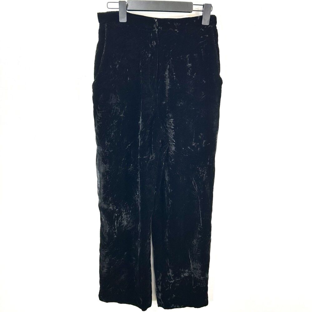 Vintage Partique Pants Women's 12 Small Black Velvet Goth Whimsygoth Pockets 80s